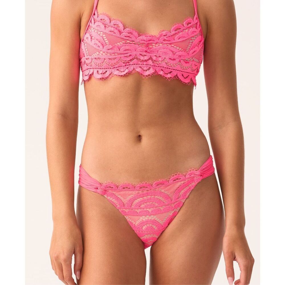 New. PQ tulip pink lace bikini bottom. Large. Retails $92 - Picture 4 of 9